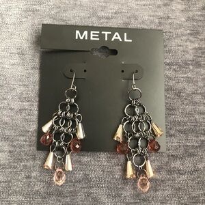 Kohl’s Metal Earrings Multicolored Stones Bohemian